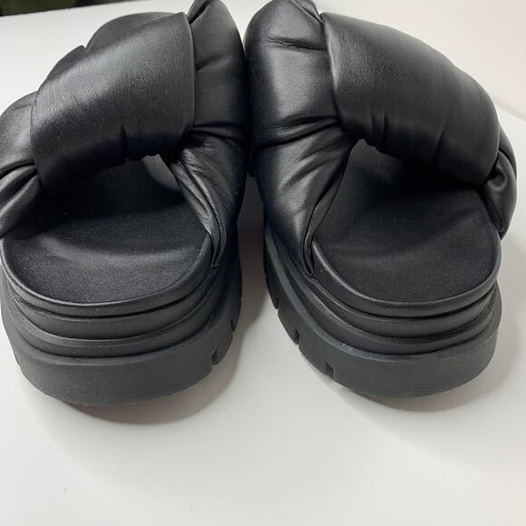 ASH Shilo Leather Platform Chunky Slide Sandal Womens Black US 8 - Picture 2 of 12